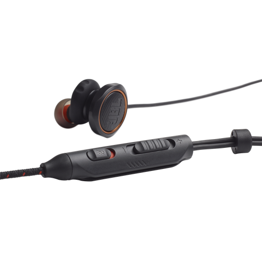 JBL Quantum 50 - Black - Wired in-ear gaming headset with volume slider and mic mute - Detailshot 1 image number null